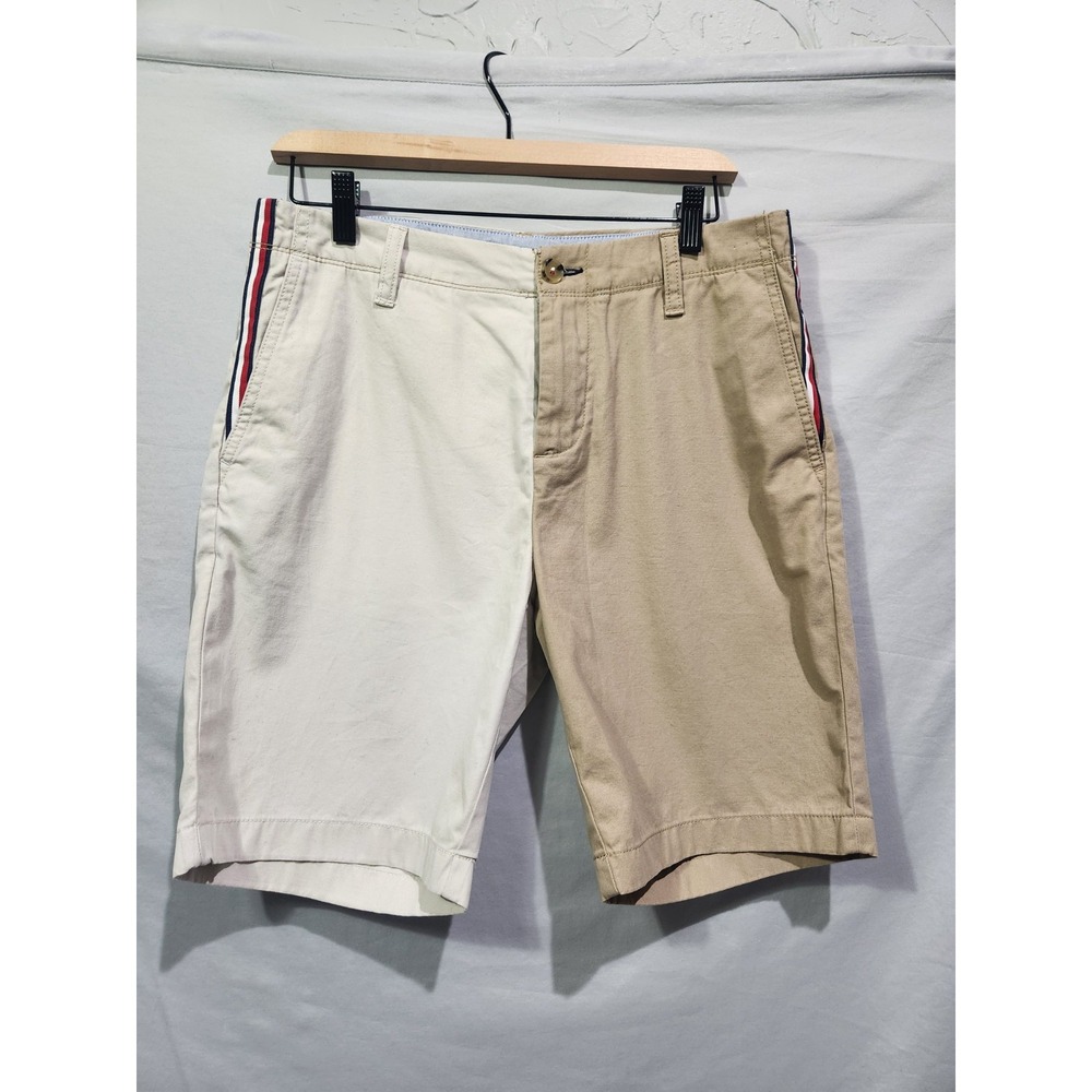 Tommy Hilfiger 2 Tone Chino Khaki And Light Brown Preppy Shorts 30" Waist